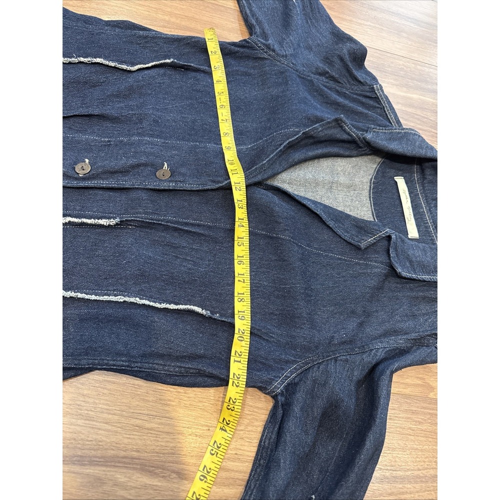 Cynthia Ashby Denim DusterJacket /dress Artsy Asymmetrical Distressed Lagenlook - Picture 9 of 12